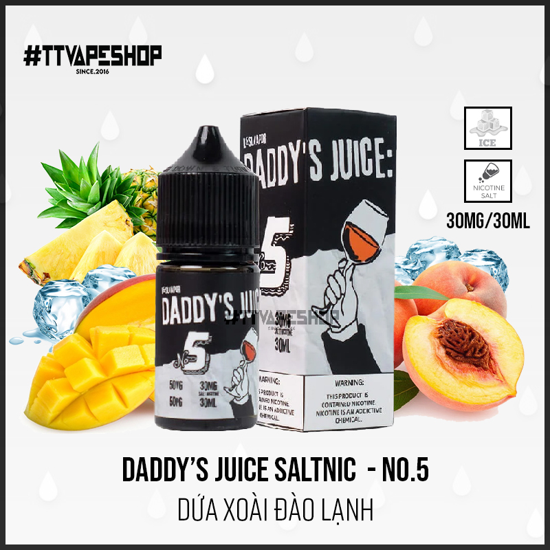 Daddys Juice Salt 30 50mg 30ml No 5 Dứa Xoài Đào Lạnh