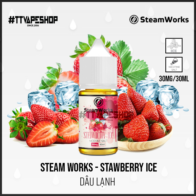 Steam Works Saltnic Mg Mg Ml Stawberry Ice D U L Nh