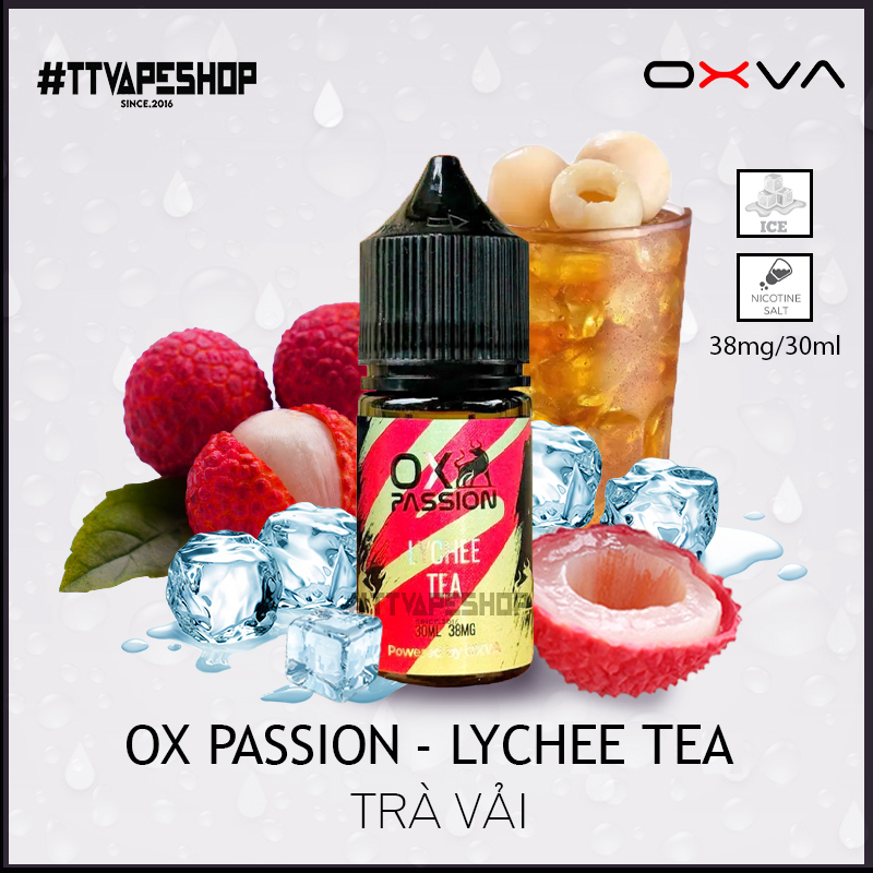 OX PASSION 38mg 58mg 30ml Lychee Tea Trà Vải