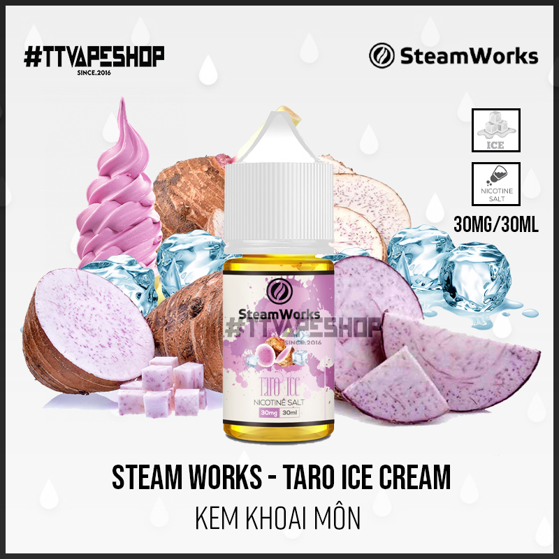 Steam Works Saltnic Mg Mg Ml Taro Ice Cream Kem Khoai M N