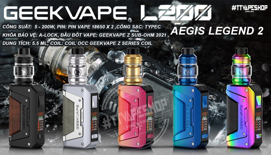 Geekvape Aegis Legend 2 L200 Kit Z Sub Ohm - Vape Chính Hãng