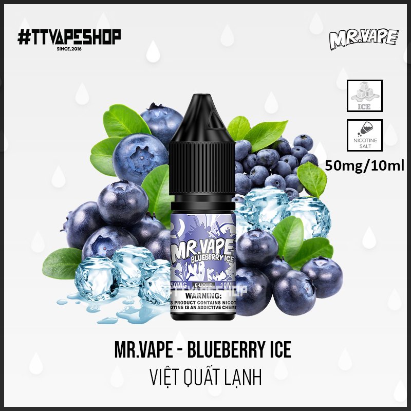 Mr Vape E-liquid 50mg/10ml – Blueberry Ice- Việt Quất Lạnh